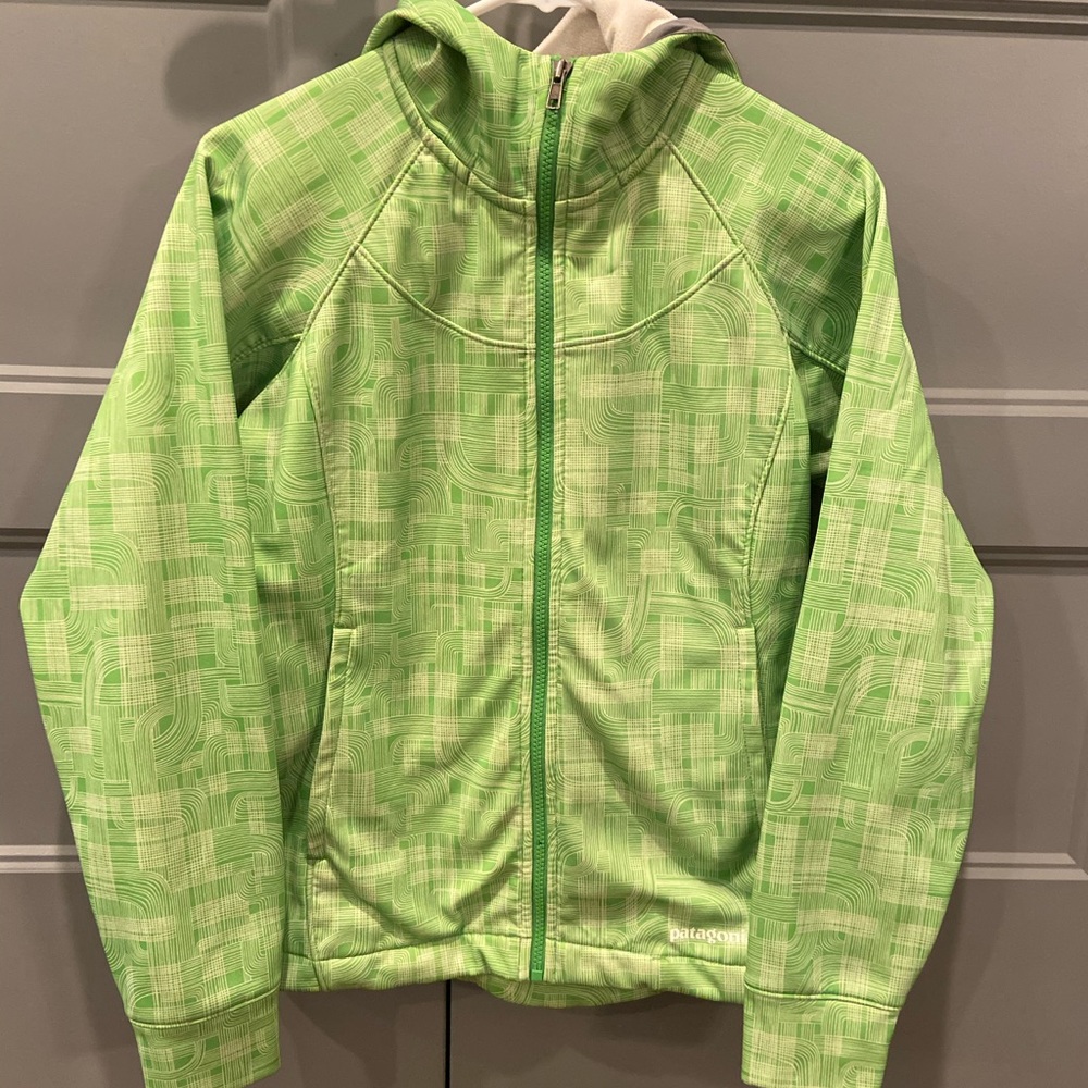 Patagonia Slopestyle Bright Green Hooded Jacket